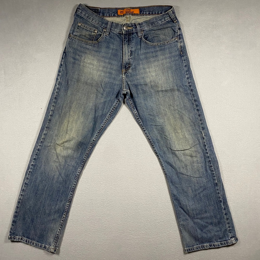 Lee Dungarees Relaxed Bootcut Jeans Mens 30x30 Blue Medium Wash Stretch Denim